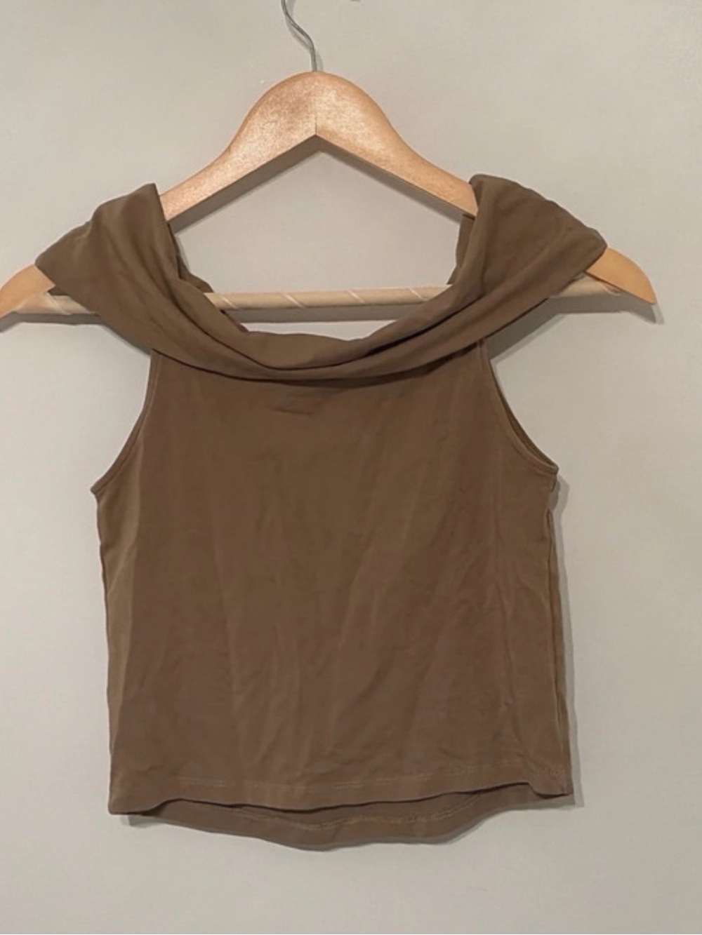 aerie Tan Off The Shoulder Top